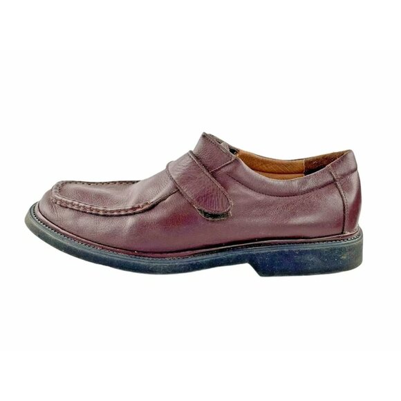 Hitchcock 719213 Mens Maroon Leather Hook And Loop Casual Shoes Size‎ 6 B - Picture 2 of 8